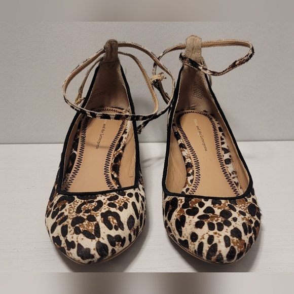 Leather Calf Hair, Pilcro & The Letterpress Women's  Cheeta Print, Strappy Heels - Picture 6 of 13